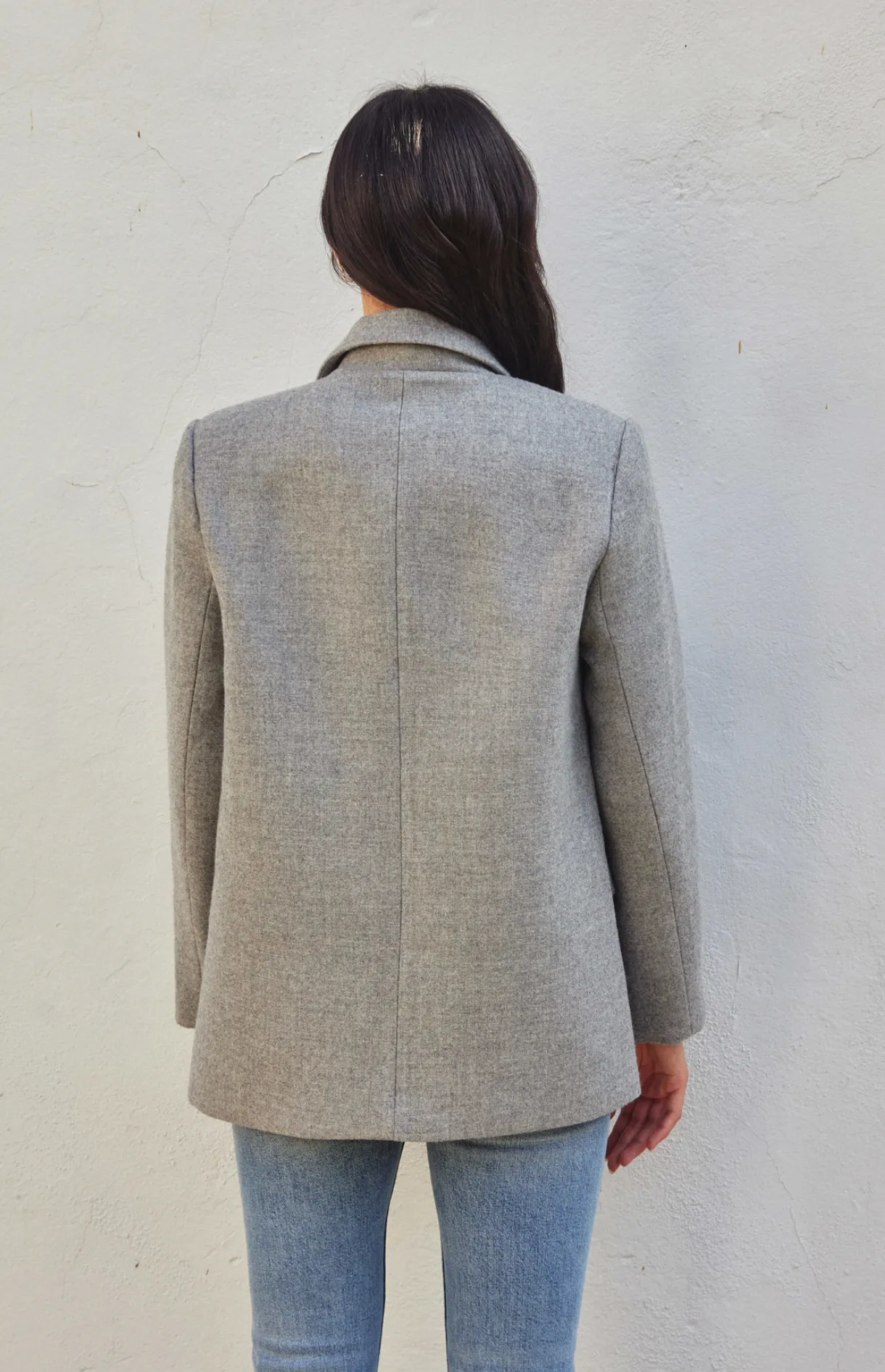 One Button Wool-Blend Blazer