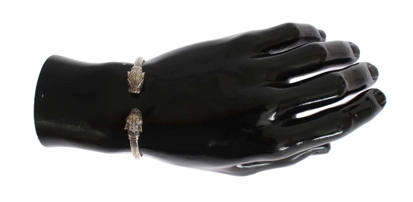 Panther 925 Silver Crystal Bangle Bracelet