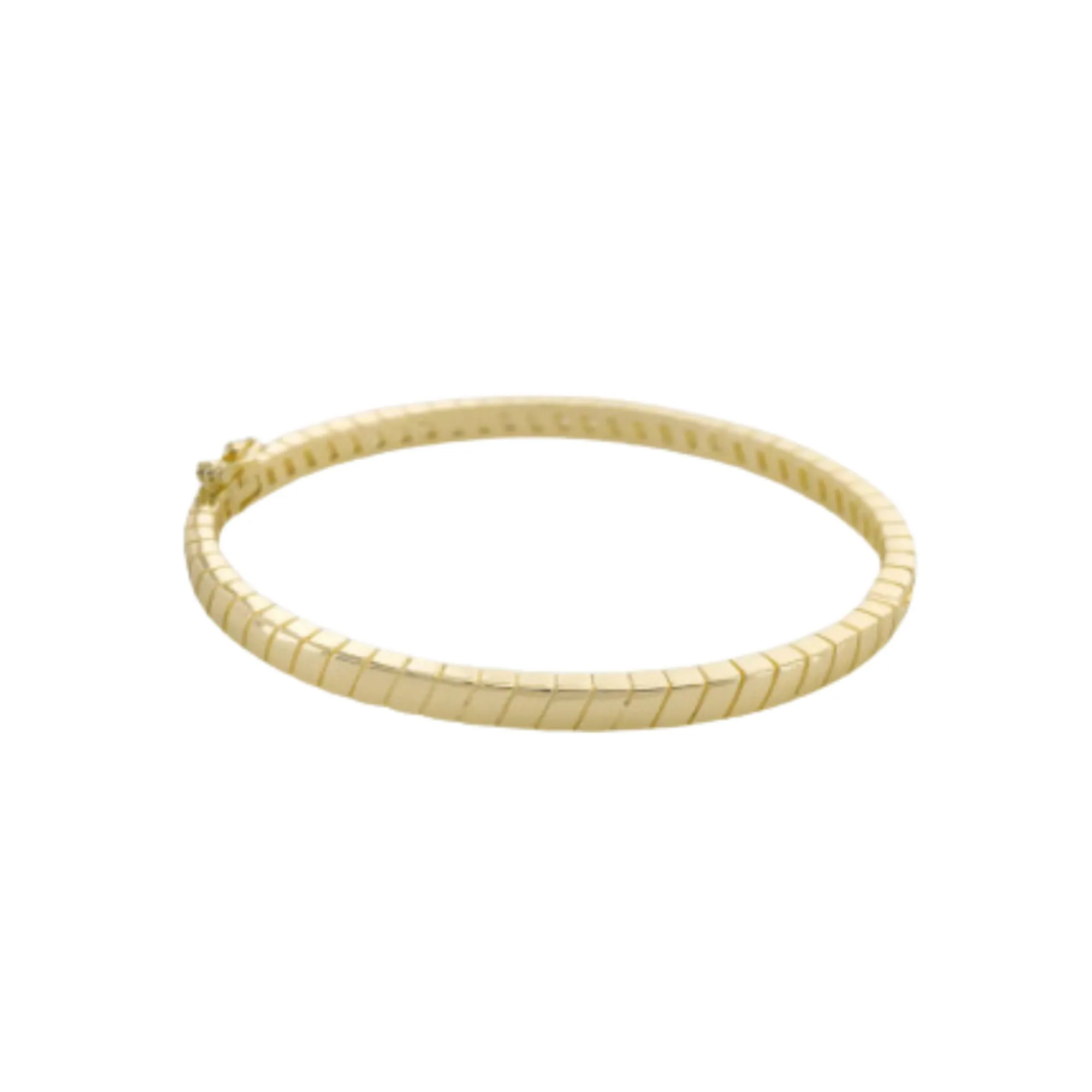 Pattern Bangle with CZ Accent