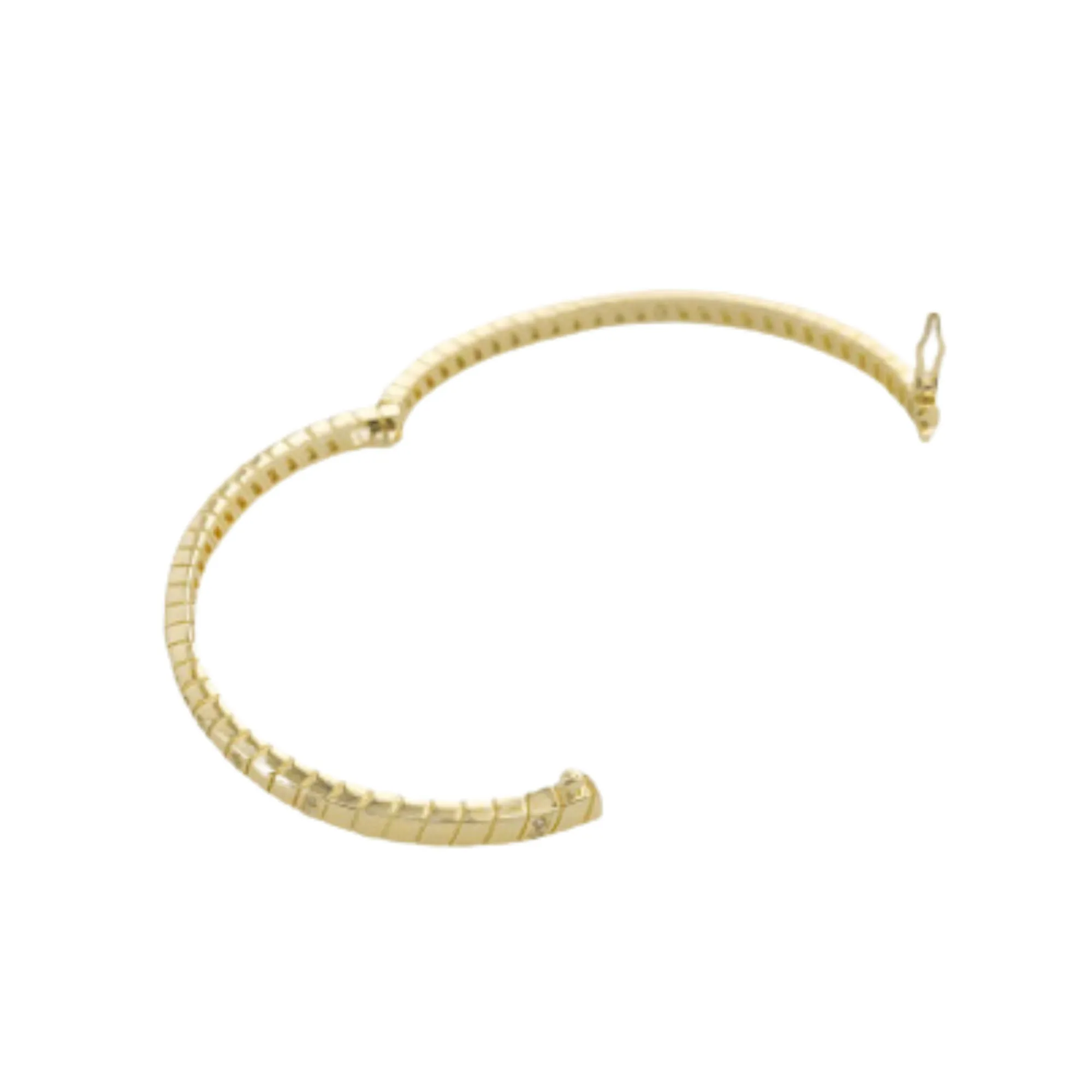 Pattern Bangle with CZ Accent