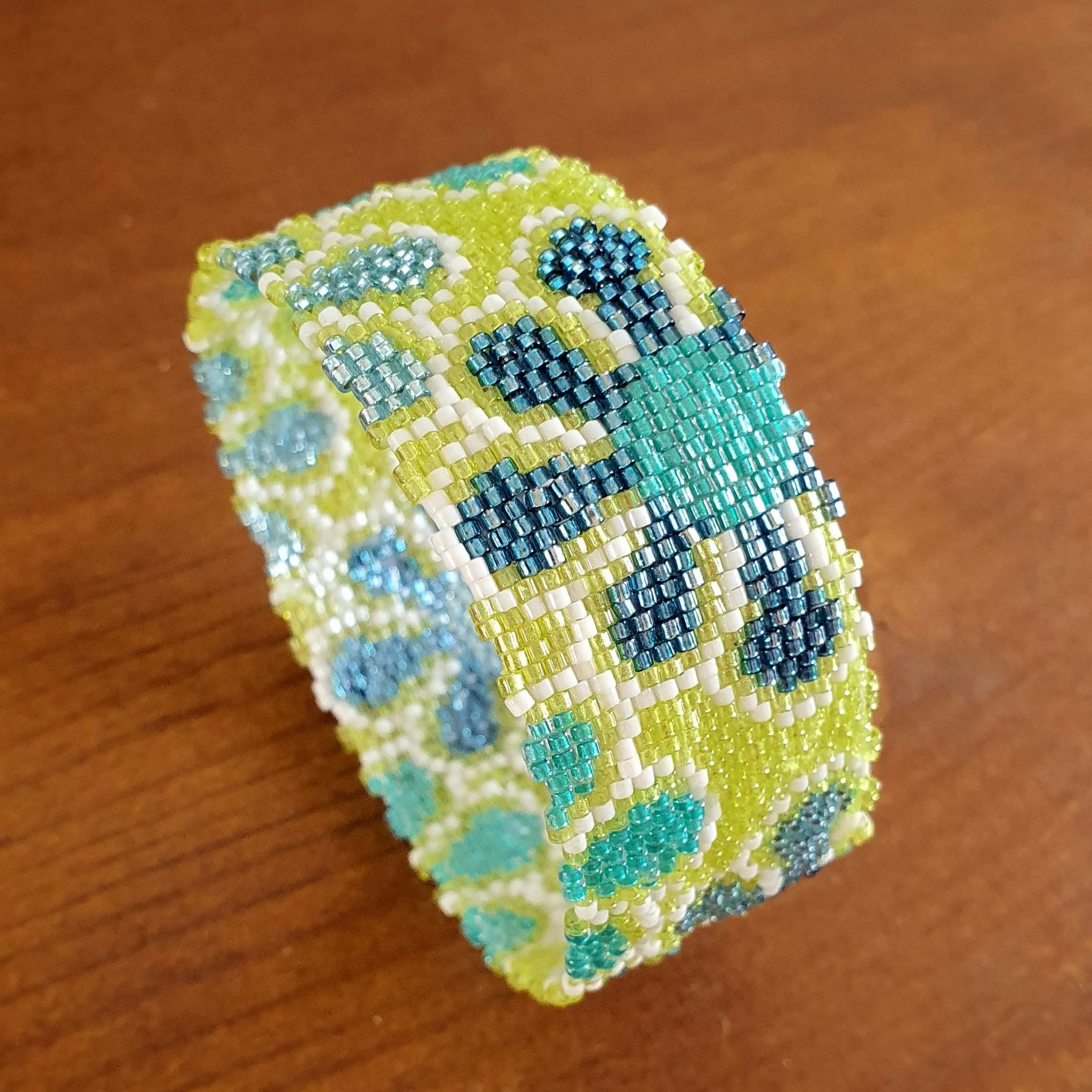 Pattern - Bracelet BLEUET VERT