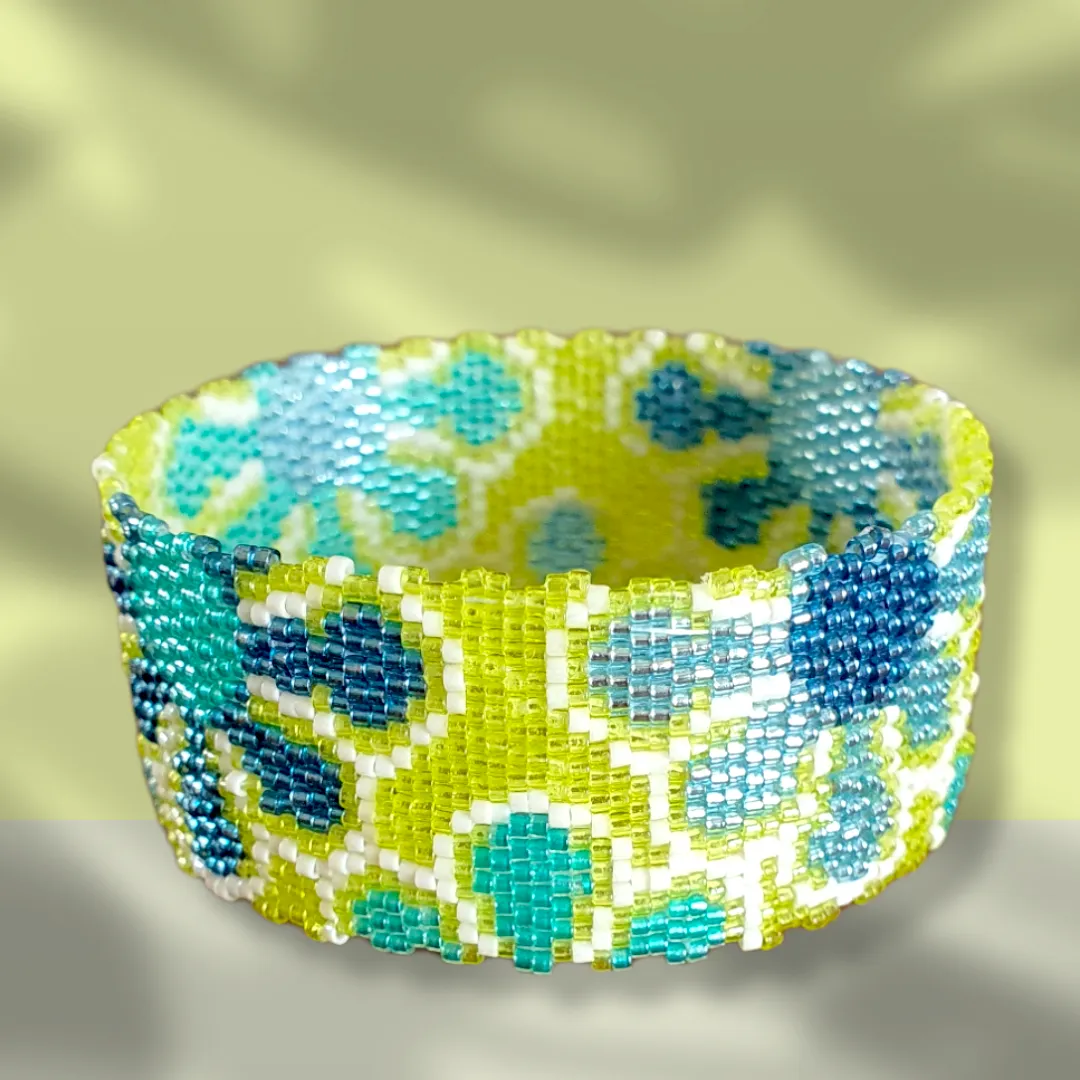 Pattern - Bracelet BLEUET VERT