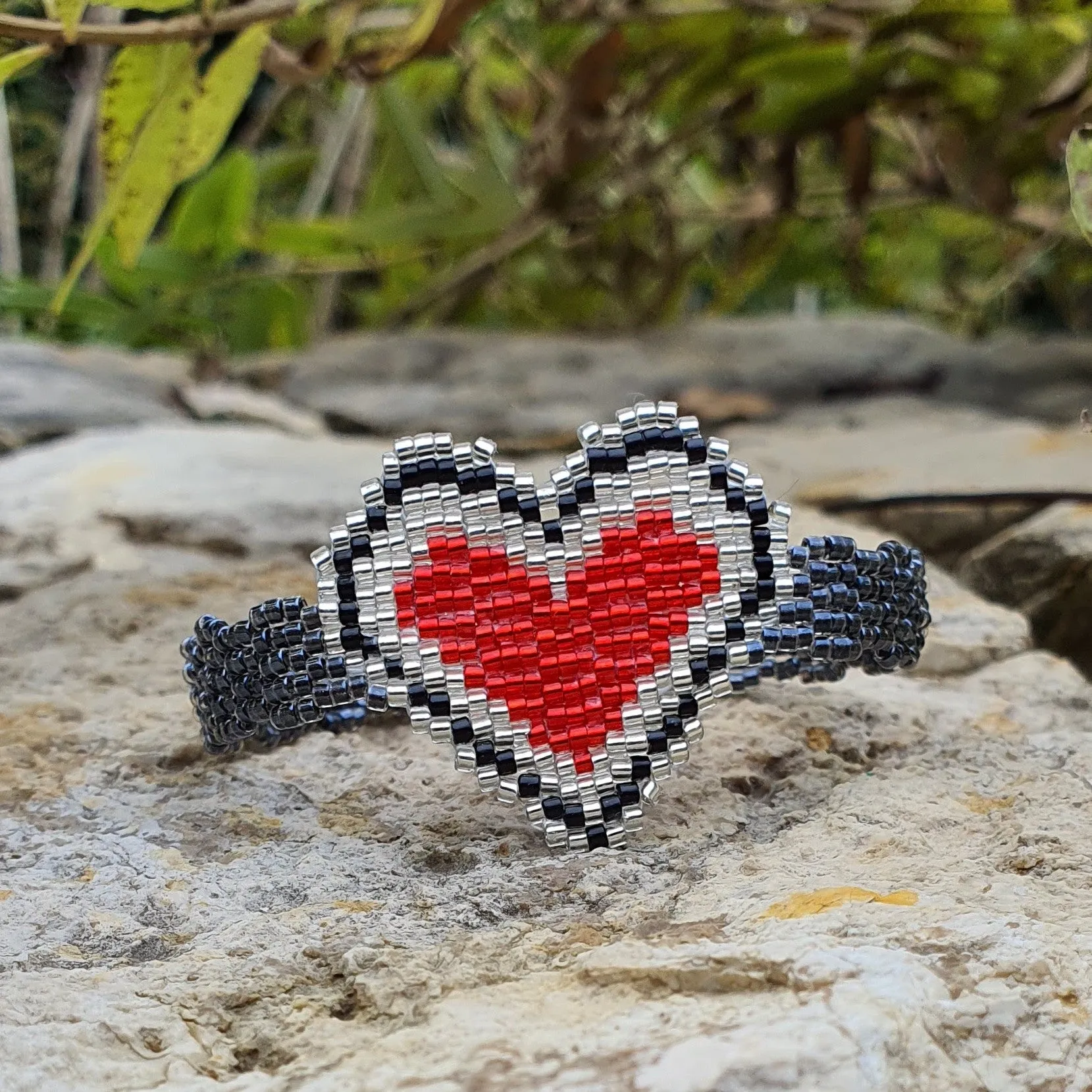Pattern - Bracelet et Pendentif COEUR ROUGE