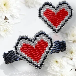 Pattern - Bracelet et Pendentif COEUR ROUGE