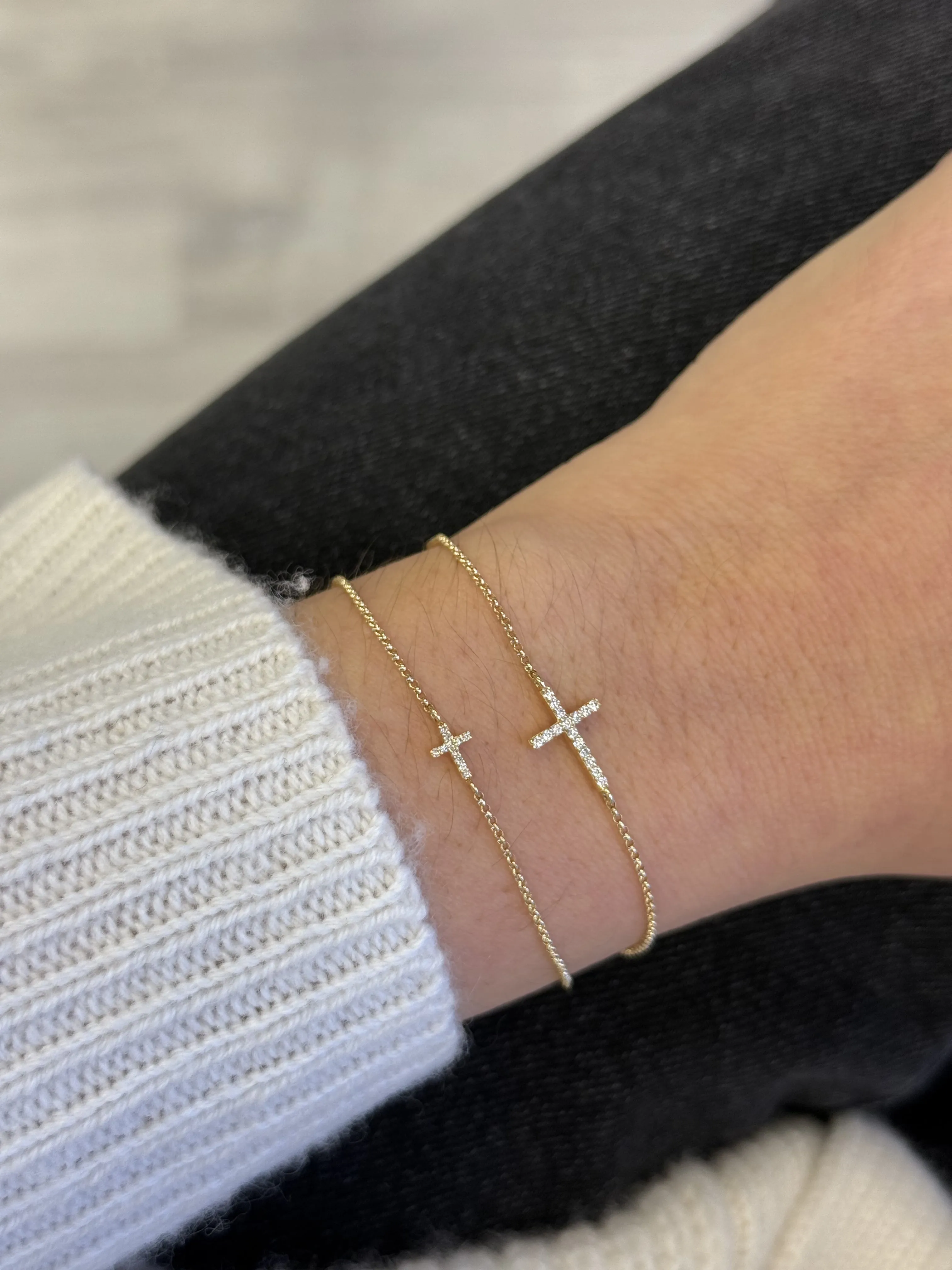 Pave Diamond Cross Bracelet