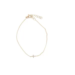 Pave Diamond Cross Bracelet