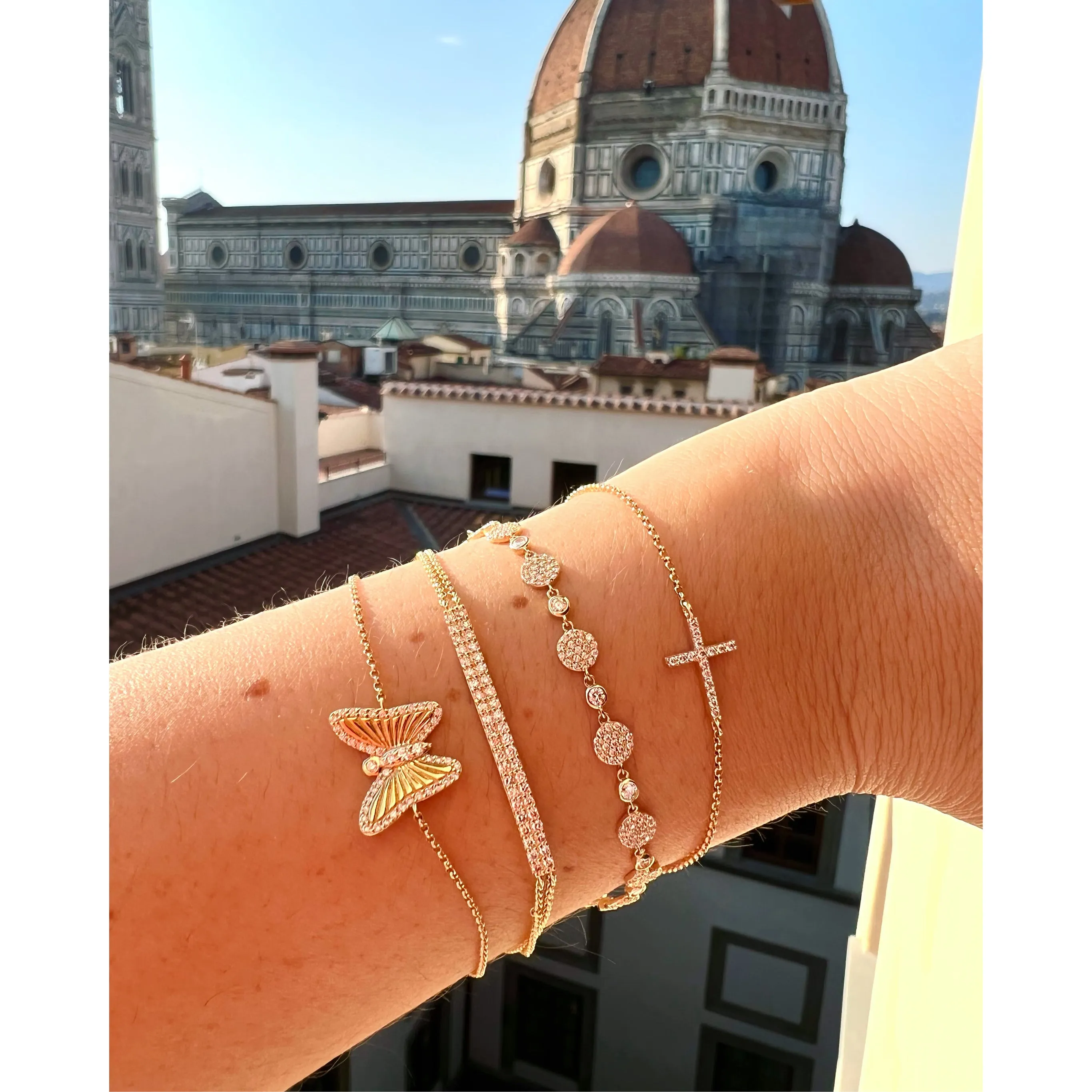 Pave Diamond Cross Bracelet