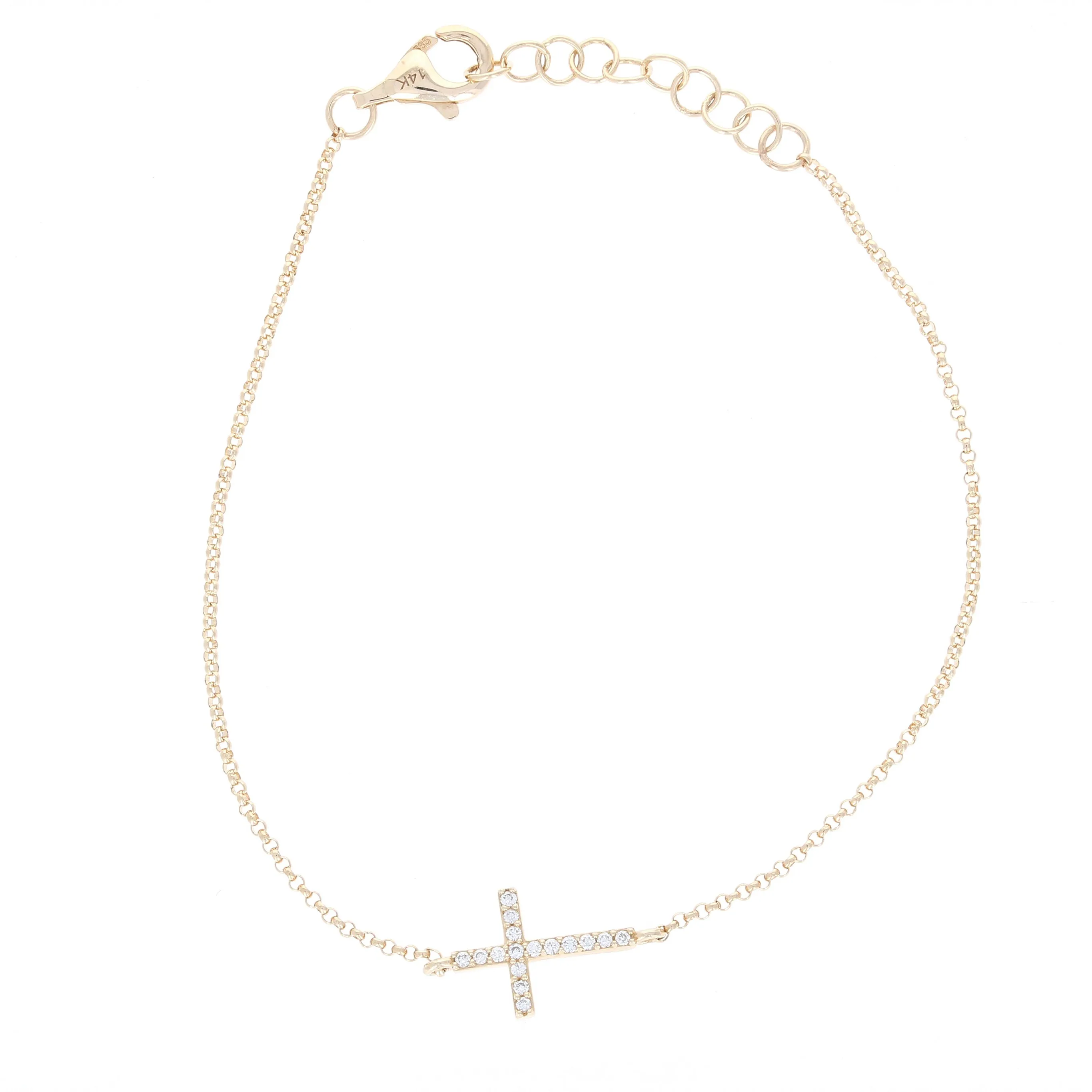 Pave Diamond Cross Bracelet