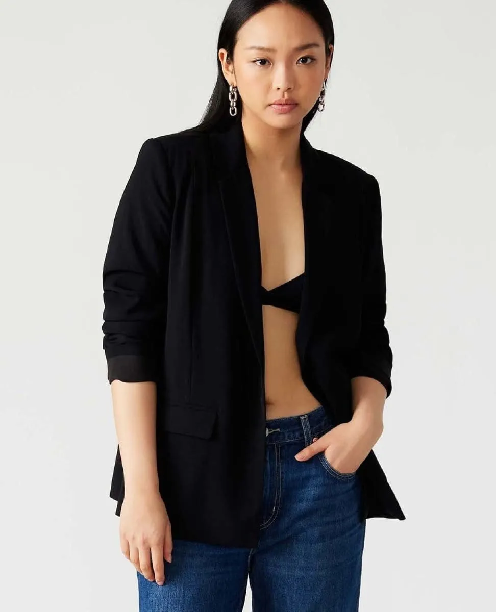 Payton Open Front Blazer Black