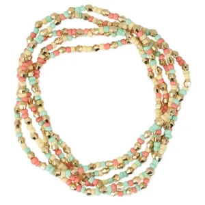 Peaches and Cream Bead Bracelet Set