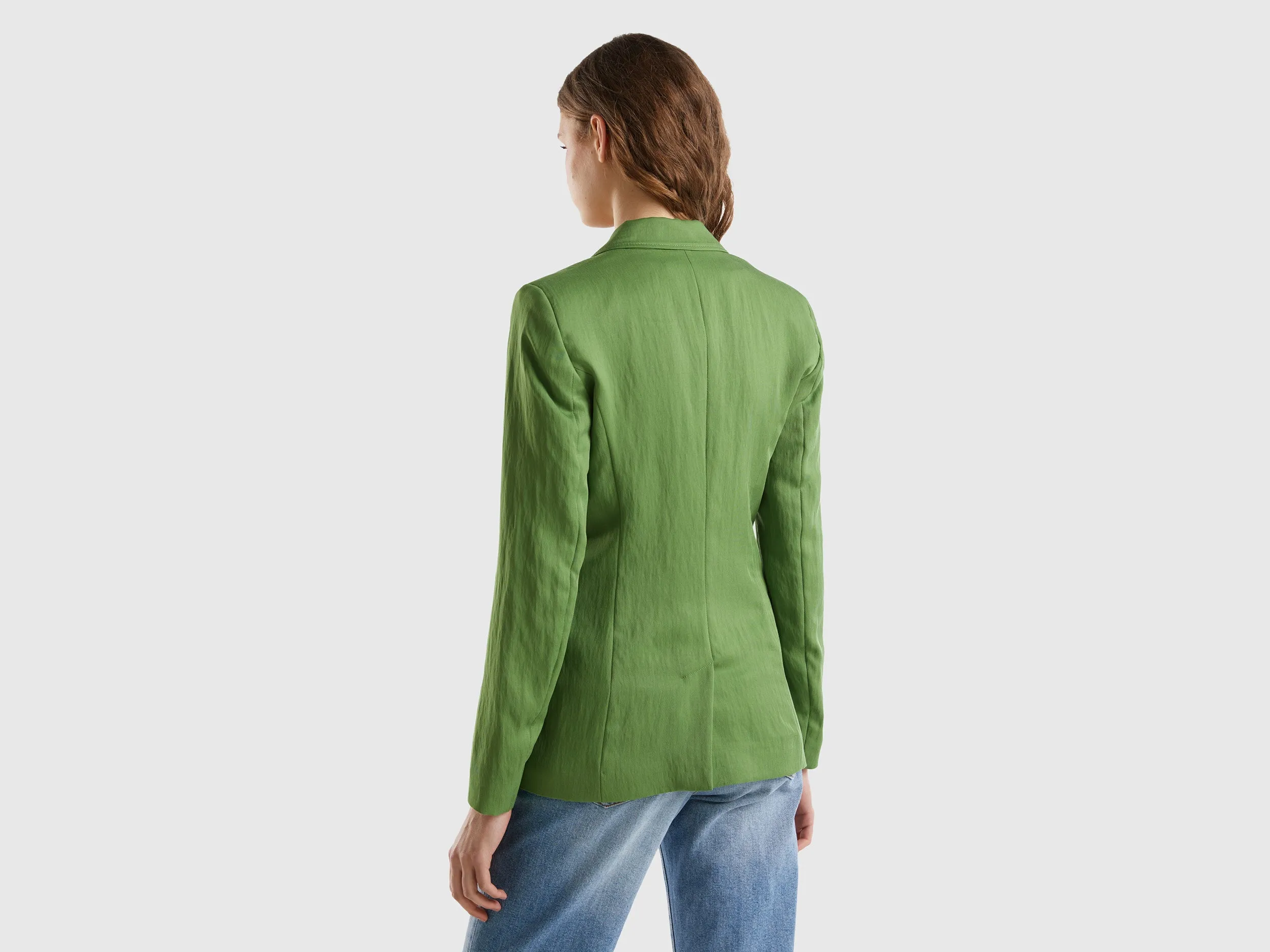 Peaked Lapel Collar Solid Blazer