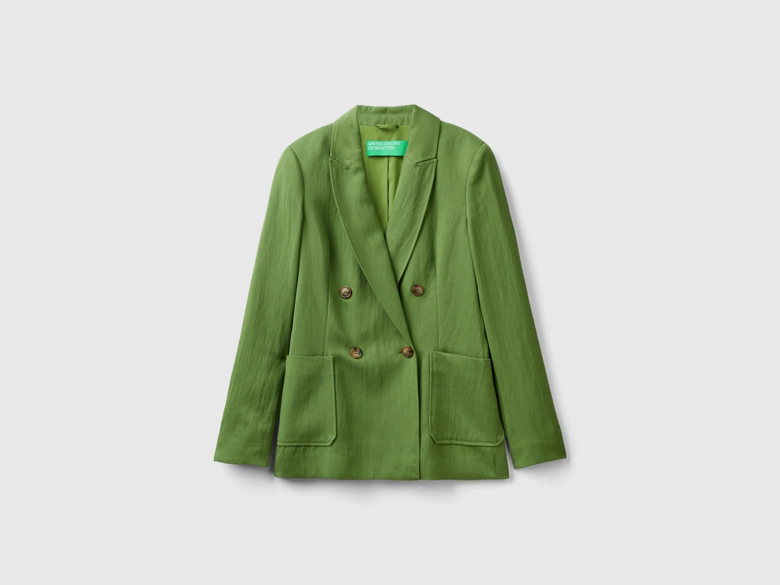 Peaked Lapel Collar Solid Blazer