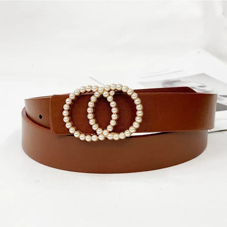 pearl studded buckle waist band