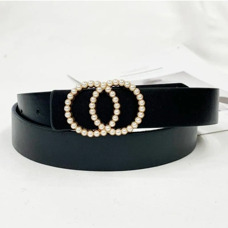 pearl studded buckle waist band