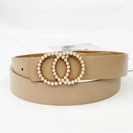 pearl studded buckle waist band