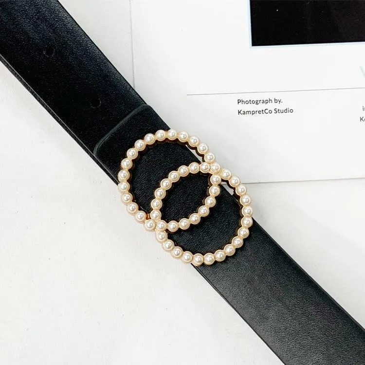 pearl studded buckle waist band