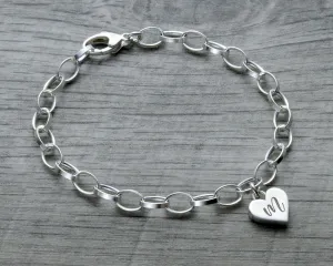 PERSONALIZED HEART CHARM BRACELET