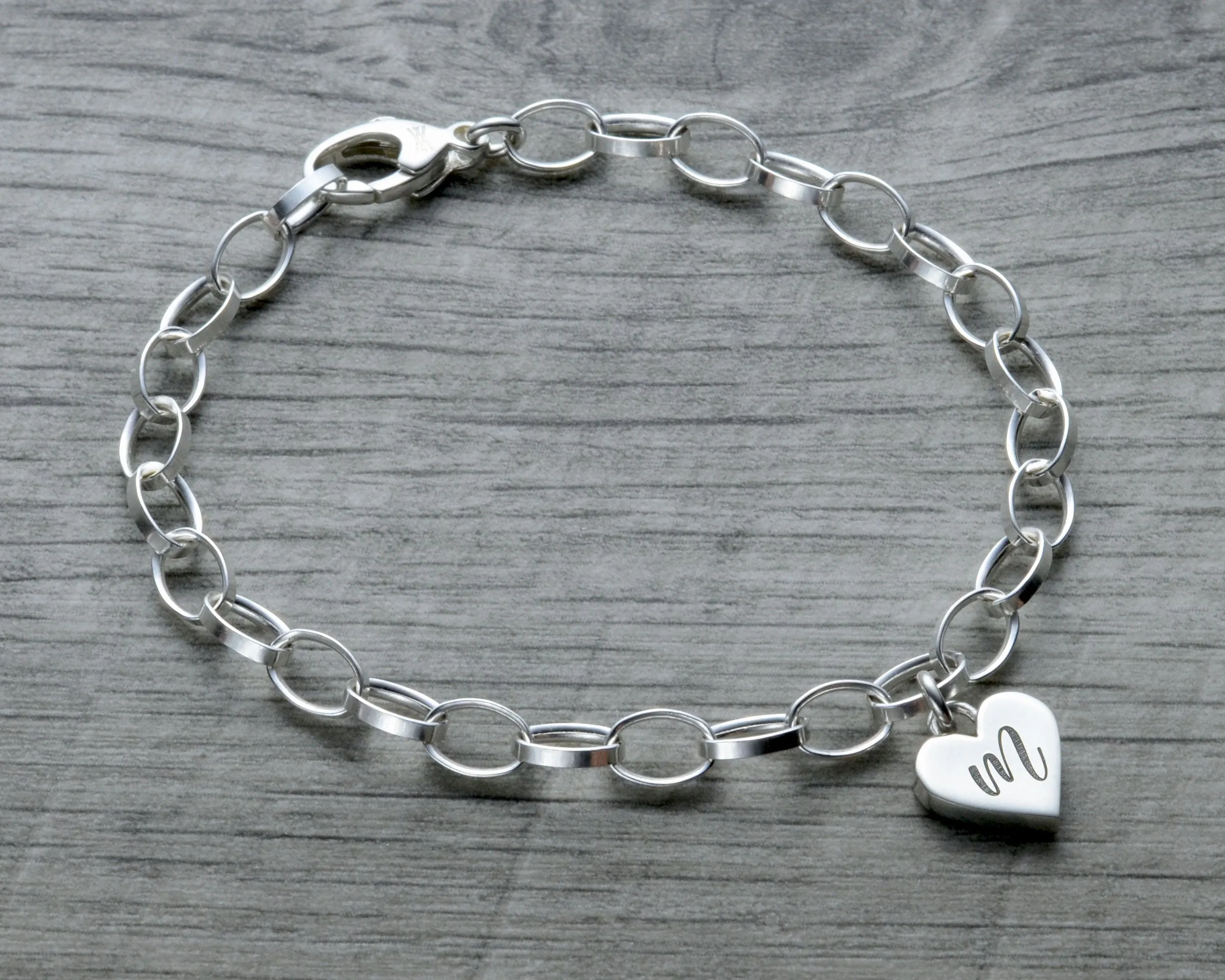 PERSONALIZED HEART CHARM BRACELET