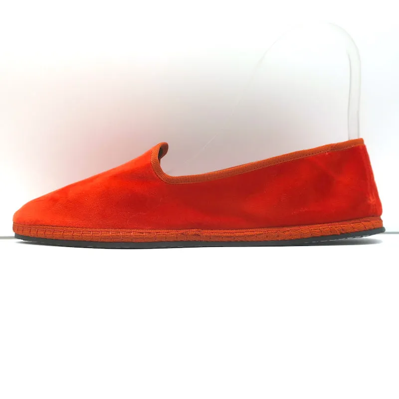 Piedaterre Modigliani Espadrille Flats Orange Velvet Size 42 NEW