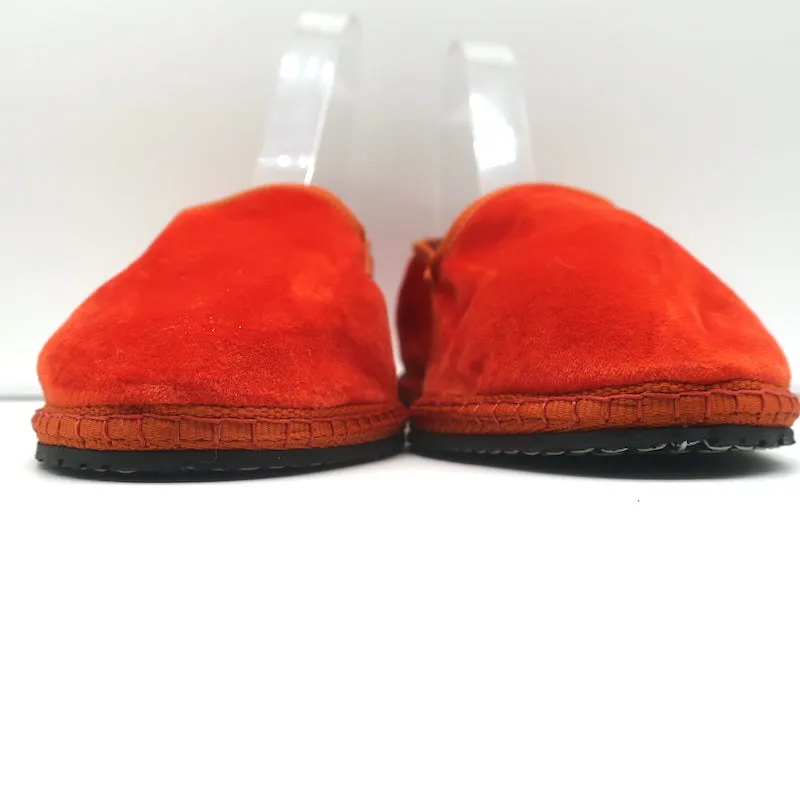 Piedaterre Modigliani Espadrille Flats Orange Velvet Size 42 NEW