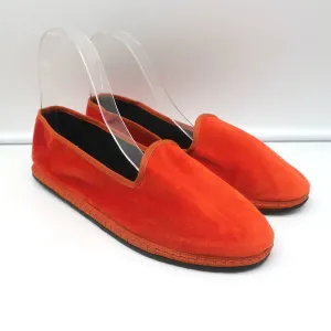 Piedaterre Modigliani Espadrille Flats Orange Velvet Size 42 NEW