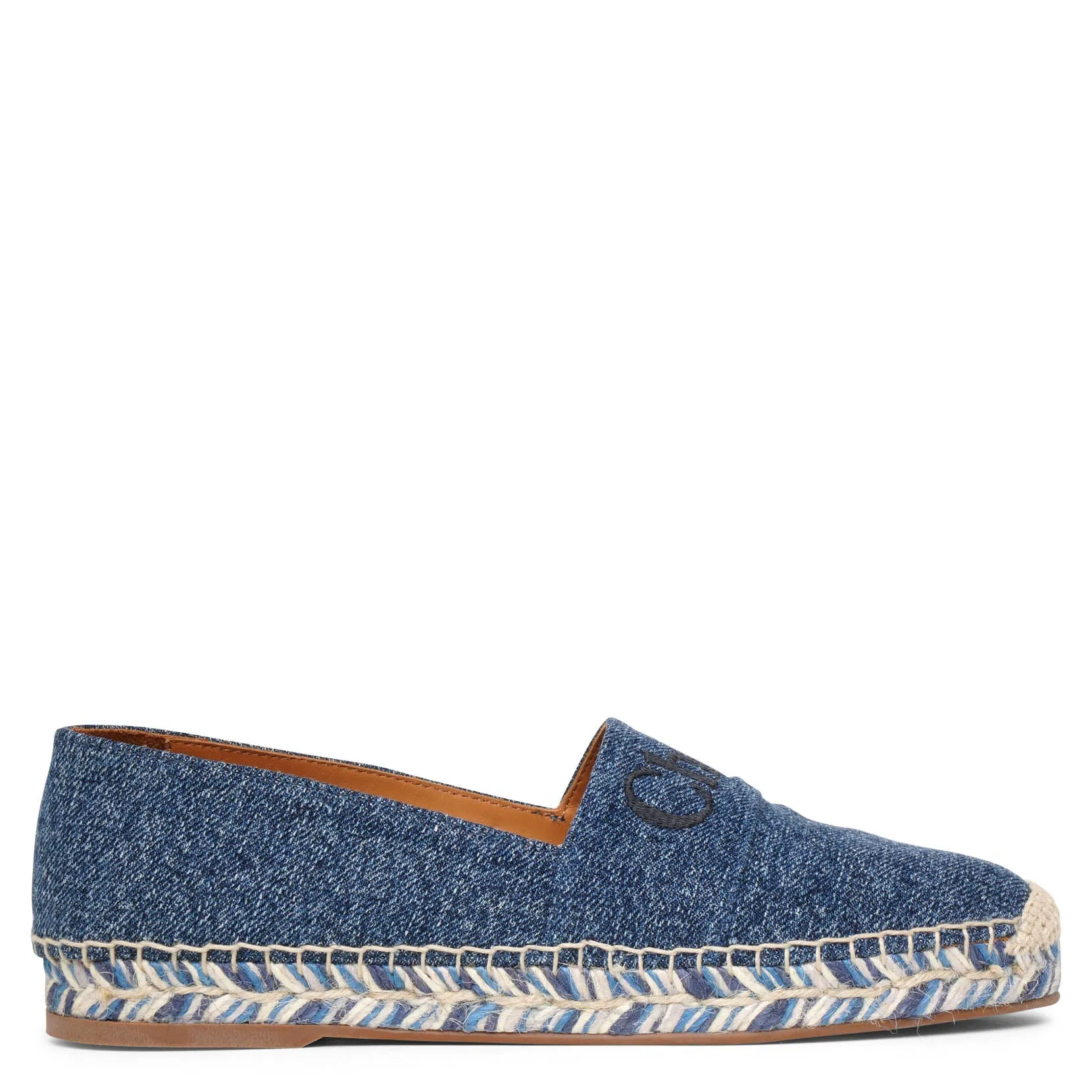 Piia denim logo espadrille flats