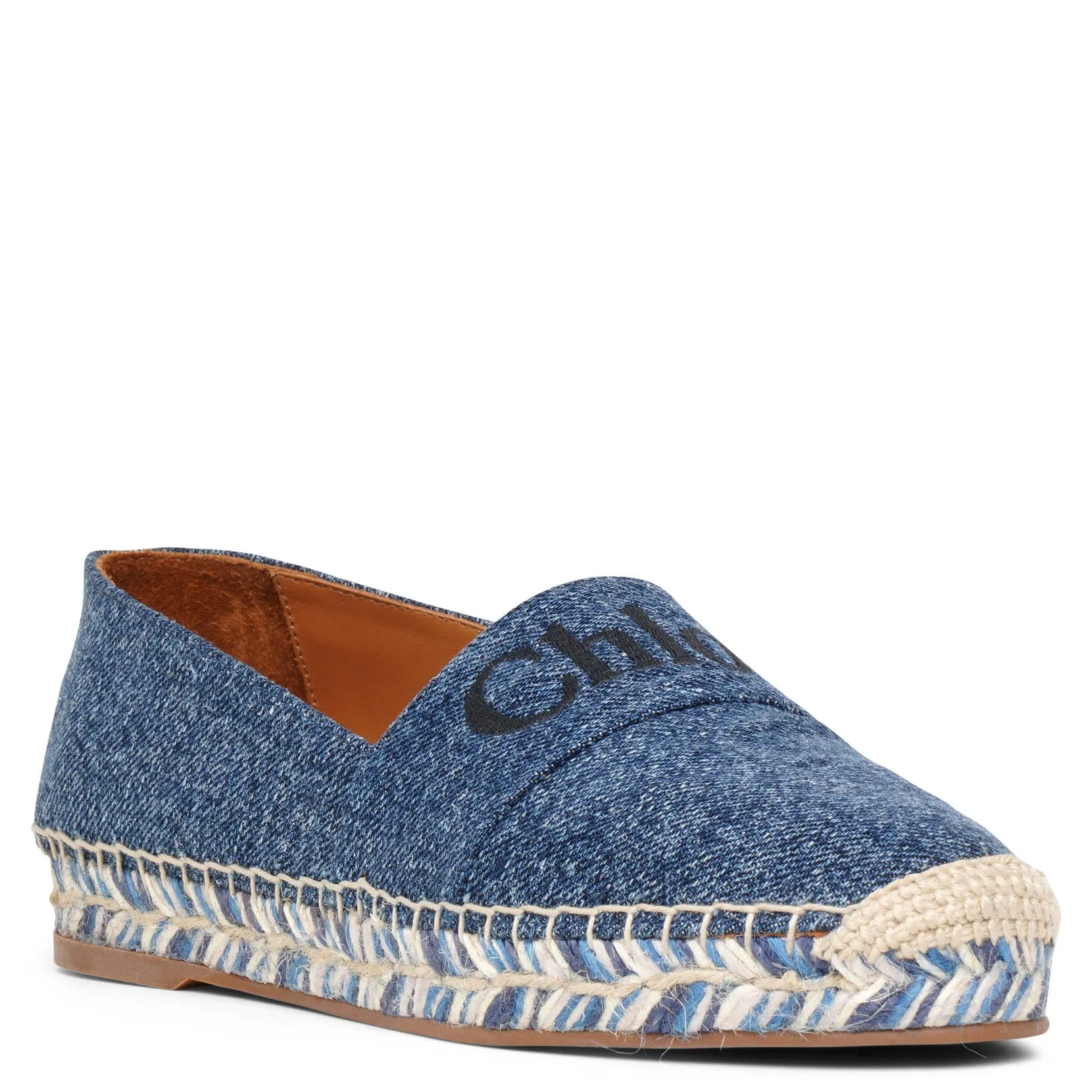 Piia denim logo espadrille flats