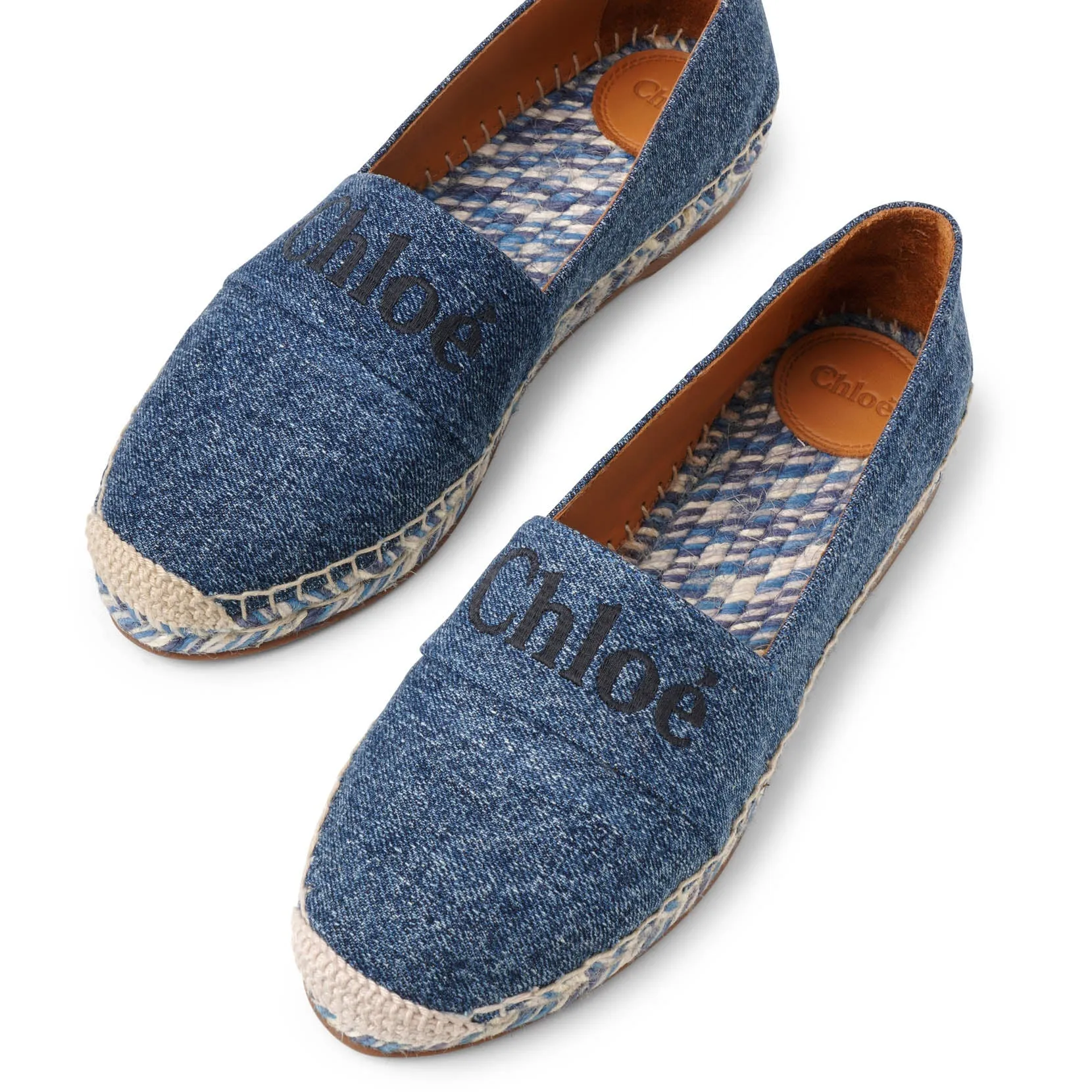Piia denim logo espadrille flats