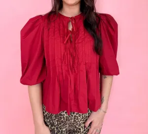 Pinch - Strawberry Tie Front Top