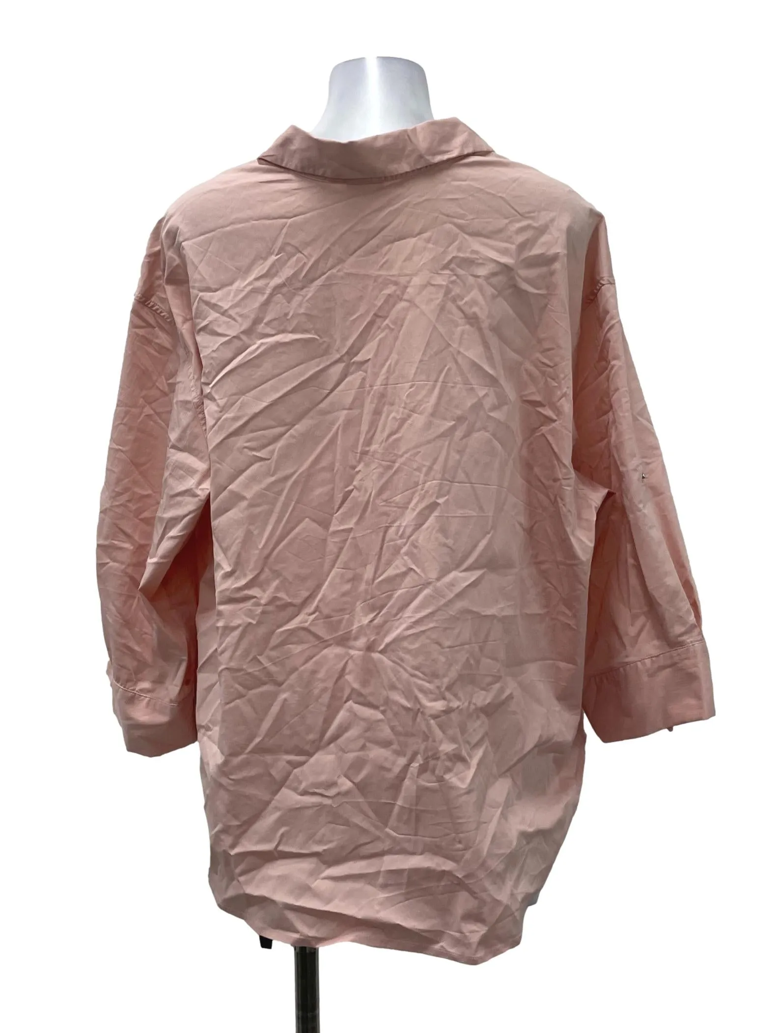 Pink Collar V Neck Top
