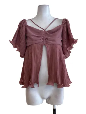 Pink Pleated Blouse