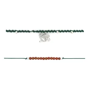 Pixiu Silver-Green SET Bracelets / Favora - Lucky