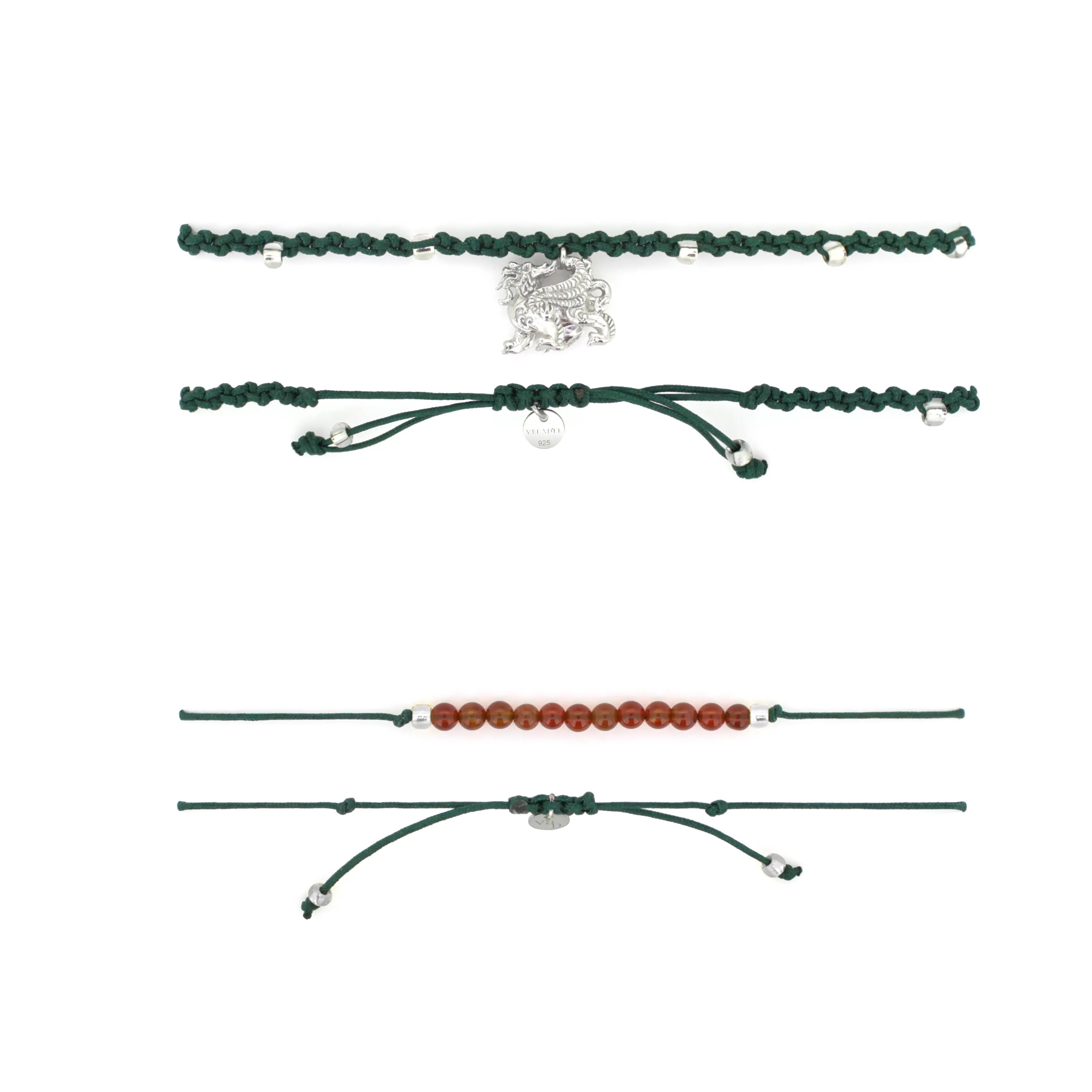 Pixiu Silver-Green SET Bracelets / Favora - Lucky
