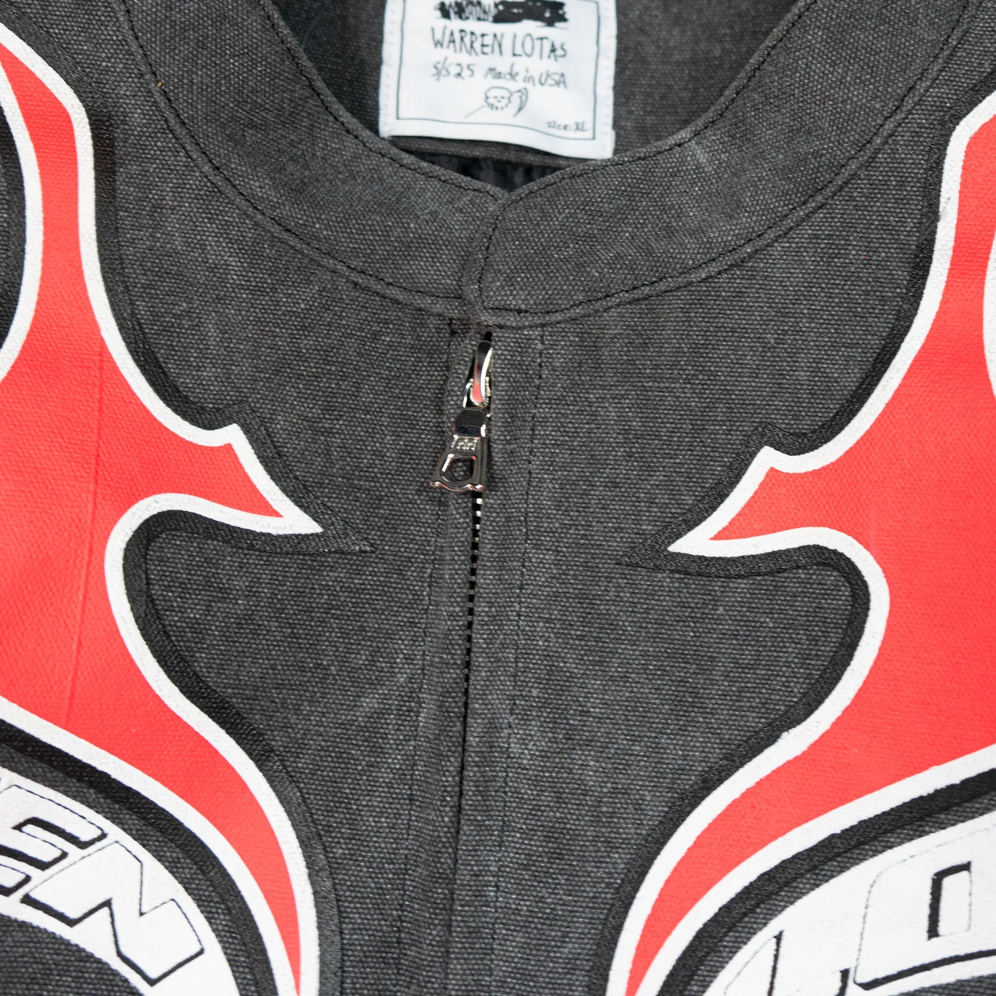 PLASTISOL PUFF PRINTED ARMOR MOTORCYCLE JACKET