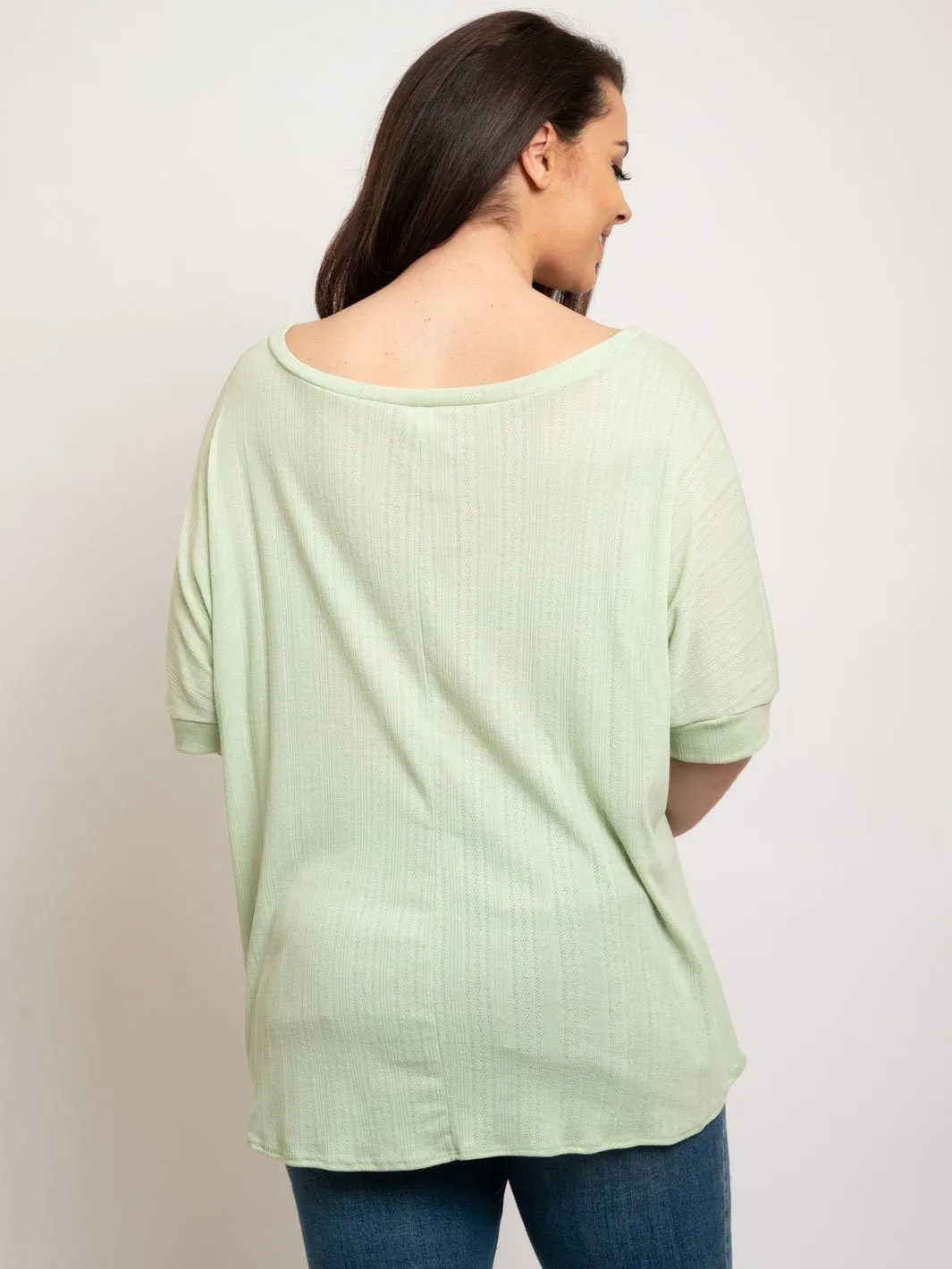 PLUS SIZE FRONT TIE DETAILED TOP