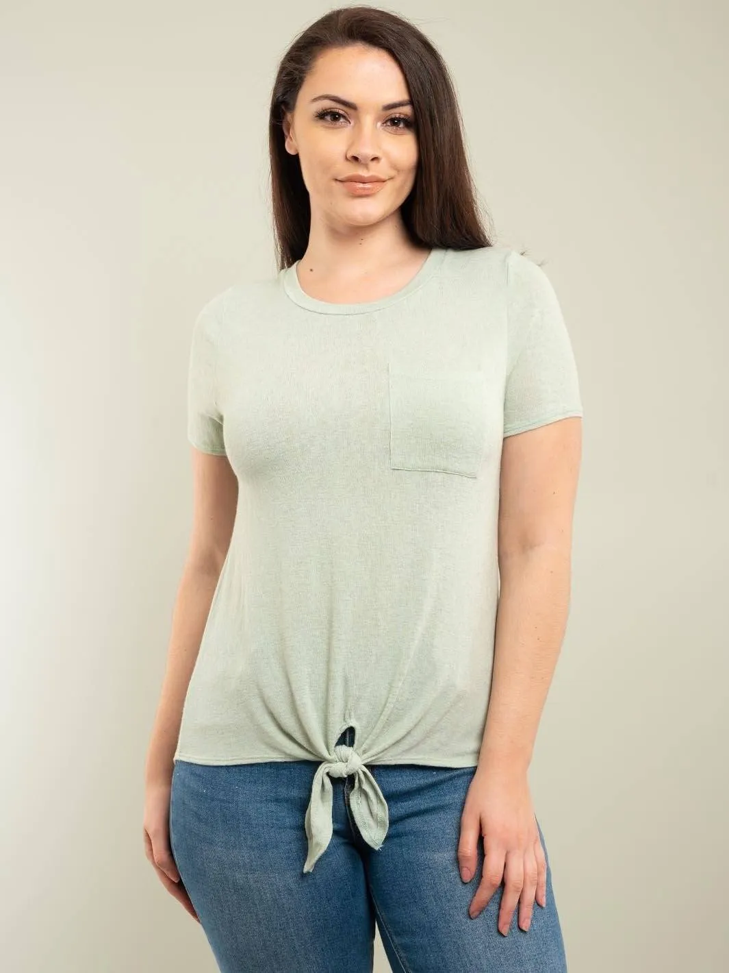 PLUS SIZE FRONT TIE TOP