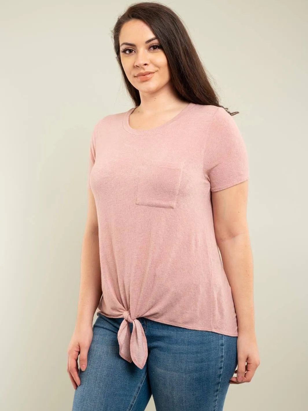 PLUS SIZE FRONT TIE TOP