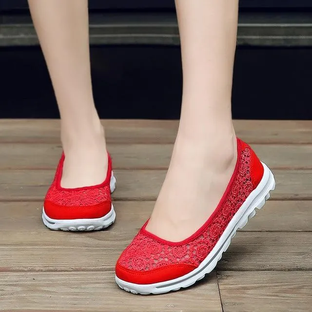 Plus Size New Pierced Lace Women Flats Shoes