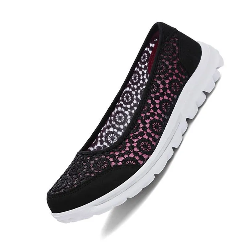 Plus Size New Pierced Lace Women Flats Shoes