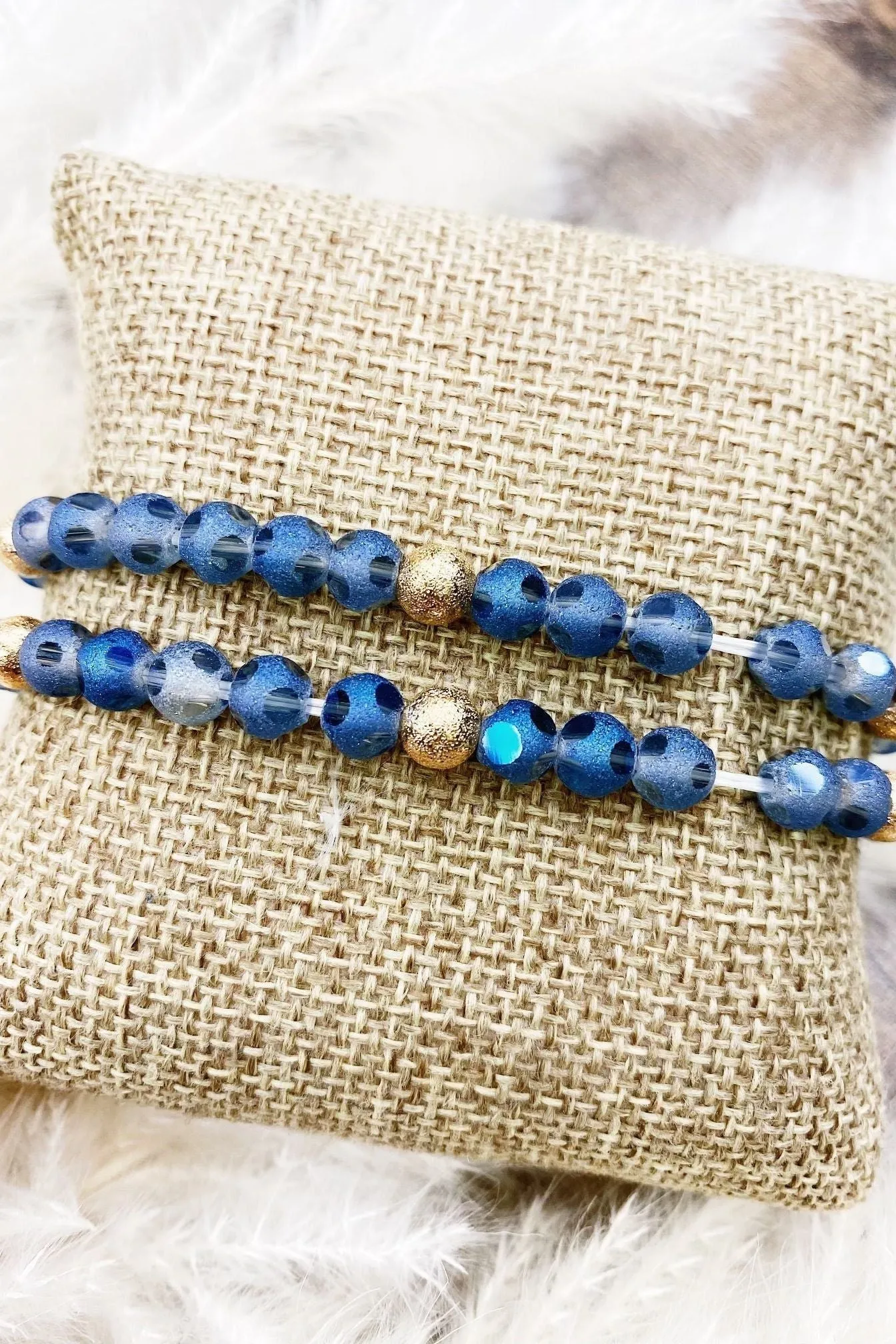Polka Dot Beaded Bracelet Set