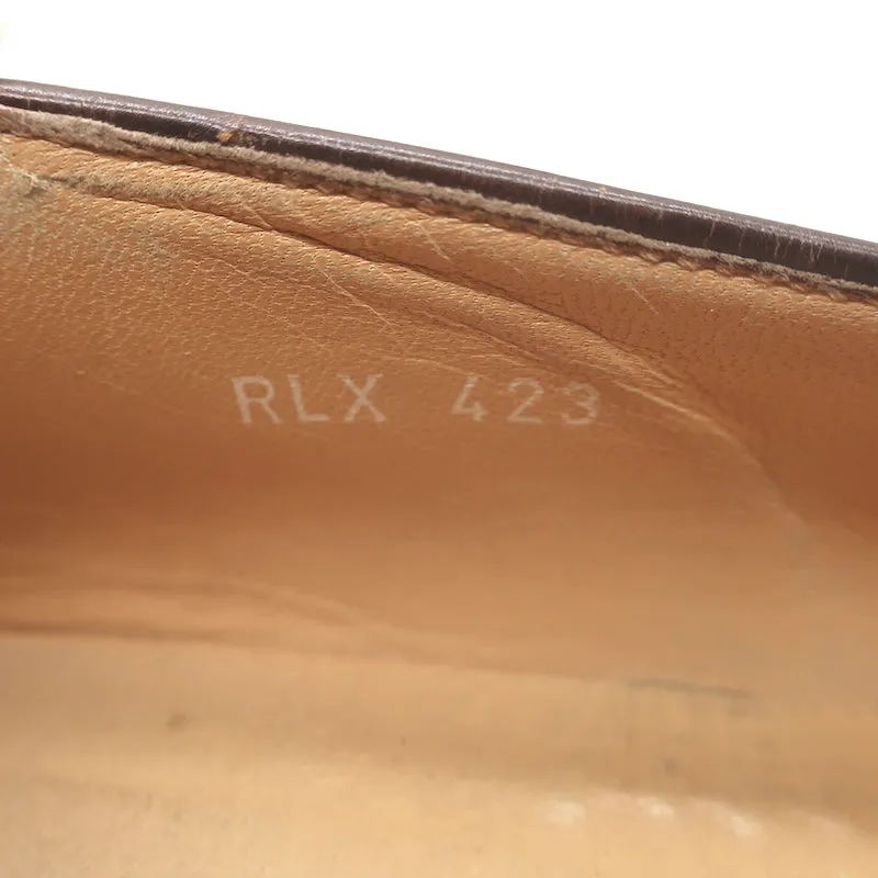 Polo Ralph Lauren Fringed Tassel Loafers Dark Brown Burnished Leather Size 11