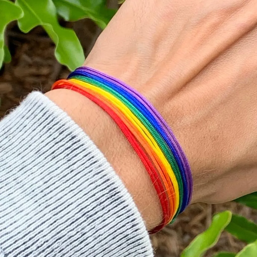 Pride Adjustable Nylon Cord Bracelet Set