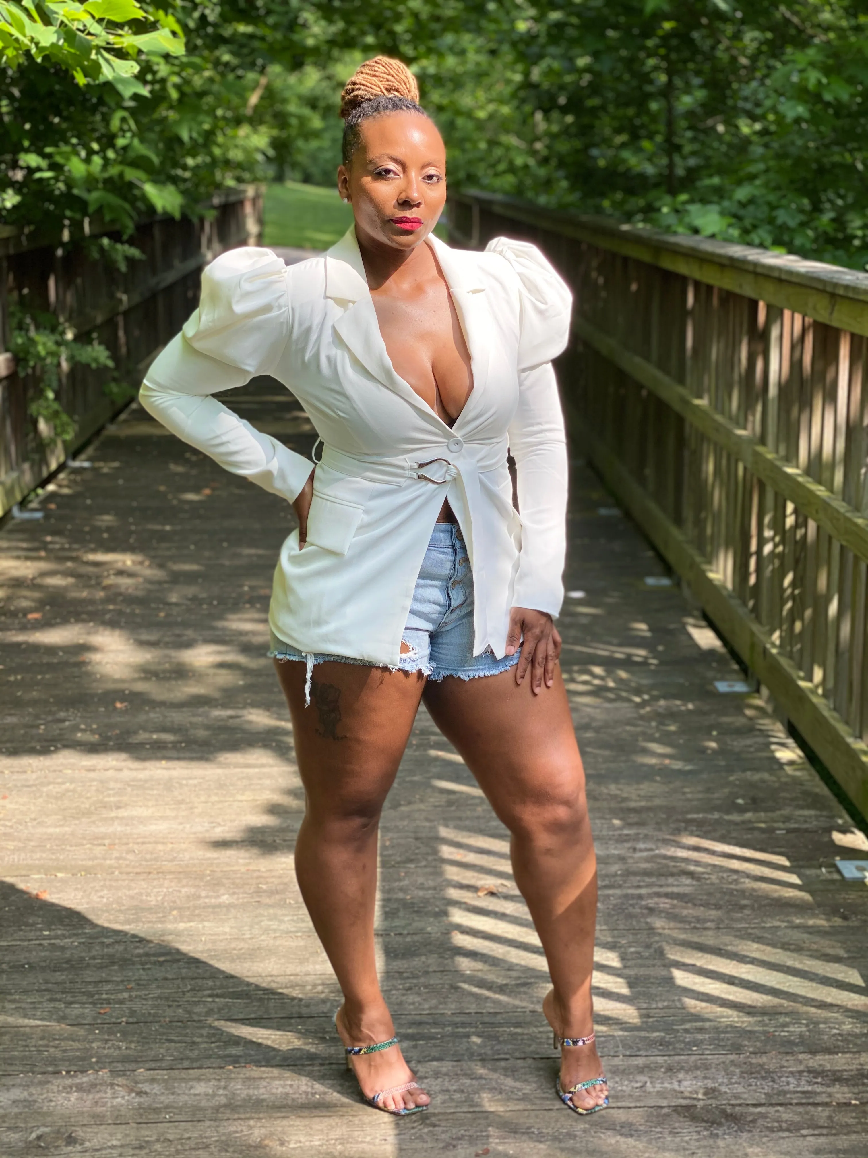 Puff Sleeve Belted Blazer