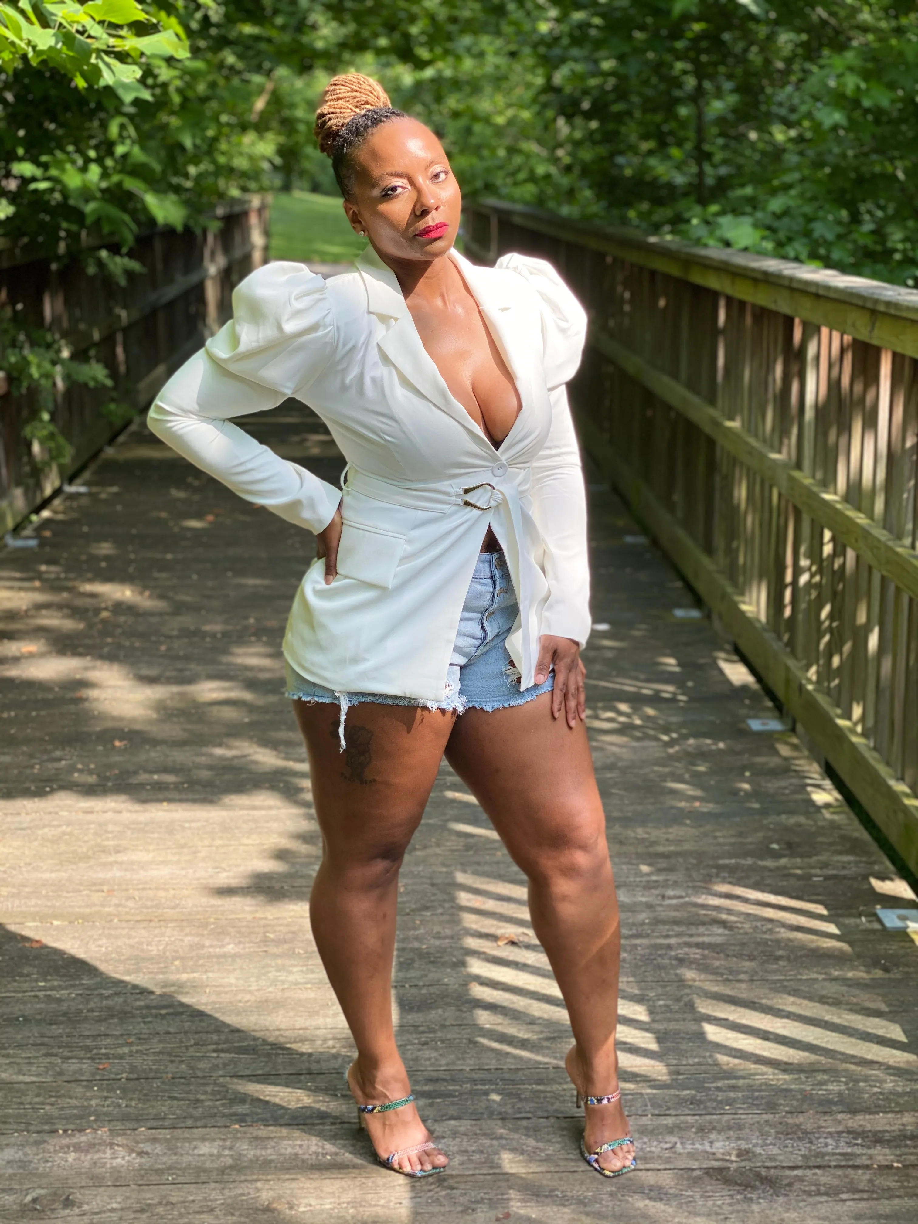 Puff Sleeve Belted Blazer
