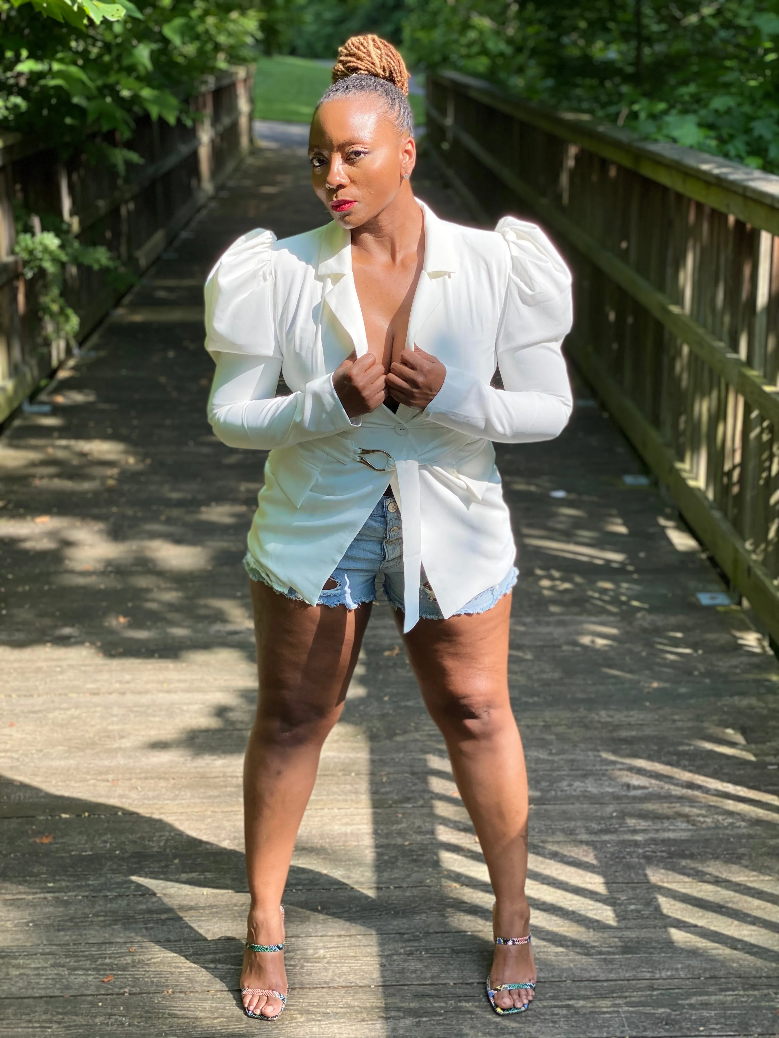 Puff Sleeve Belted Blazer