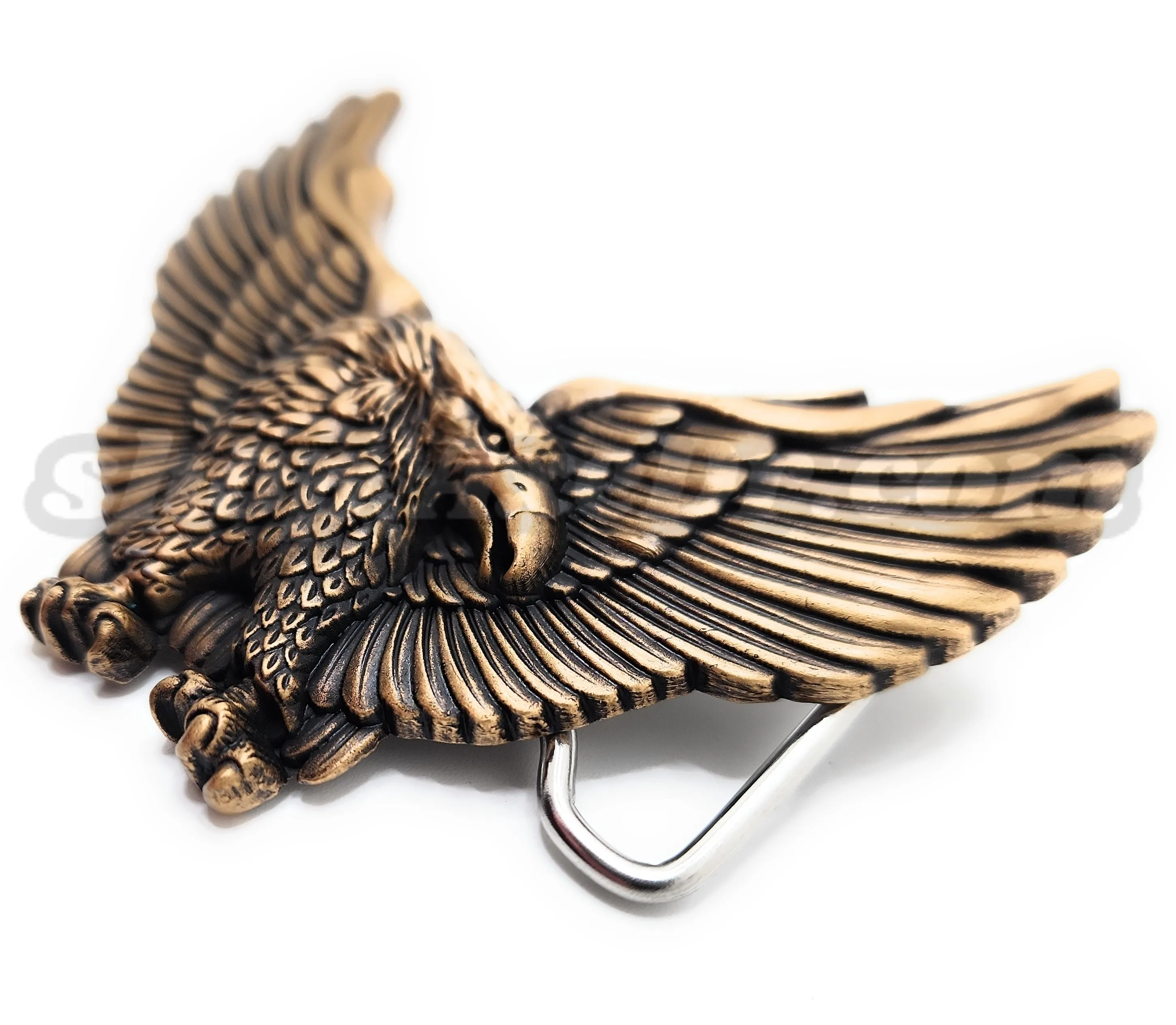 Pure Bronze Bald Eagle Belt Buckle