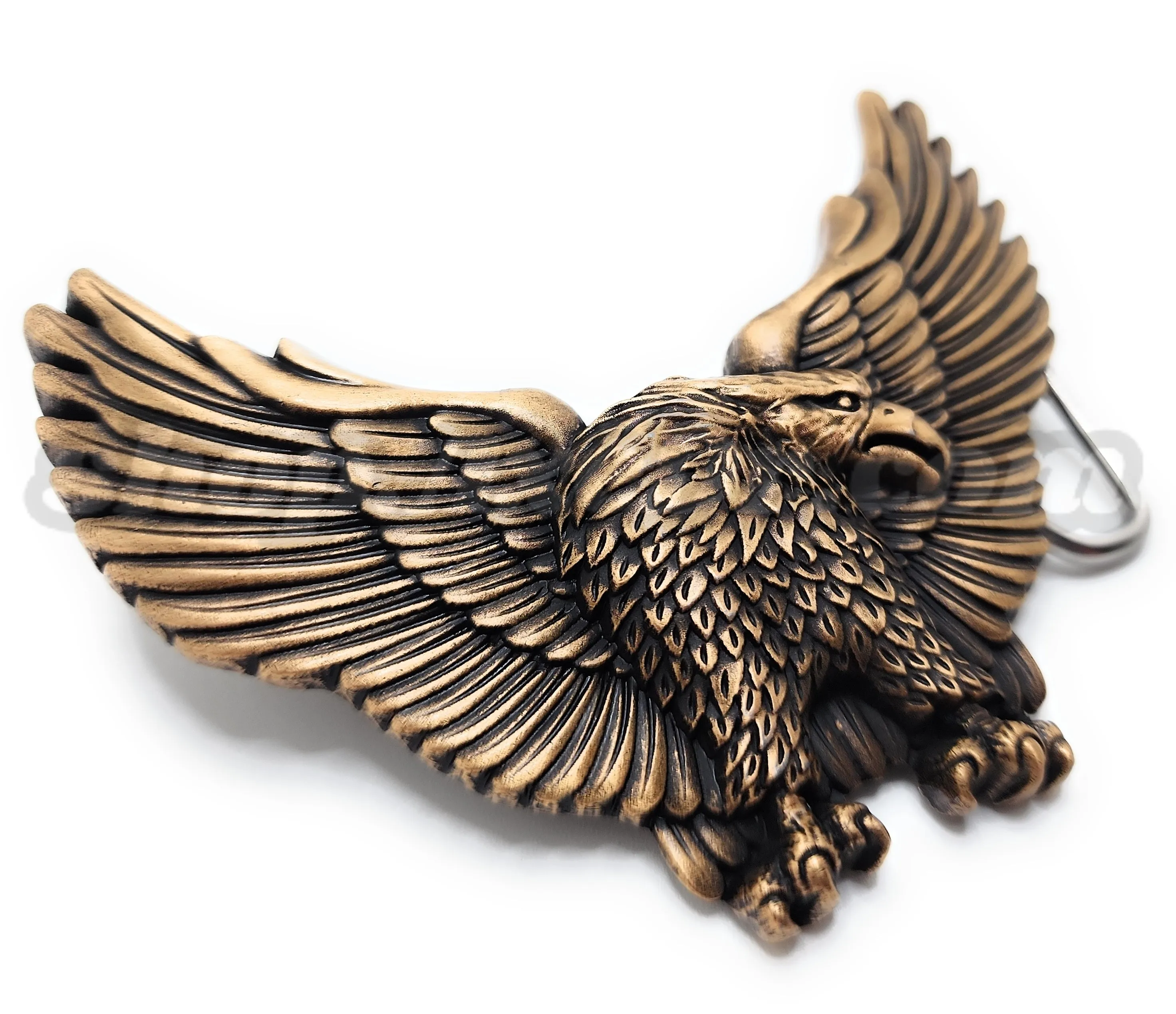 Pure Bronze Bald Eagle Belt Buckle