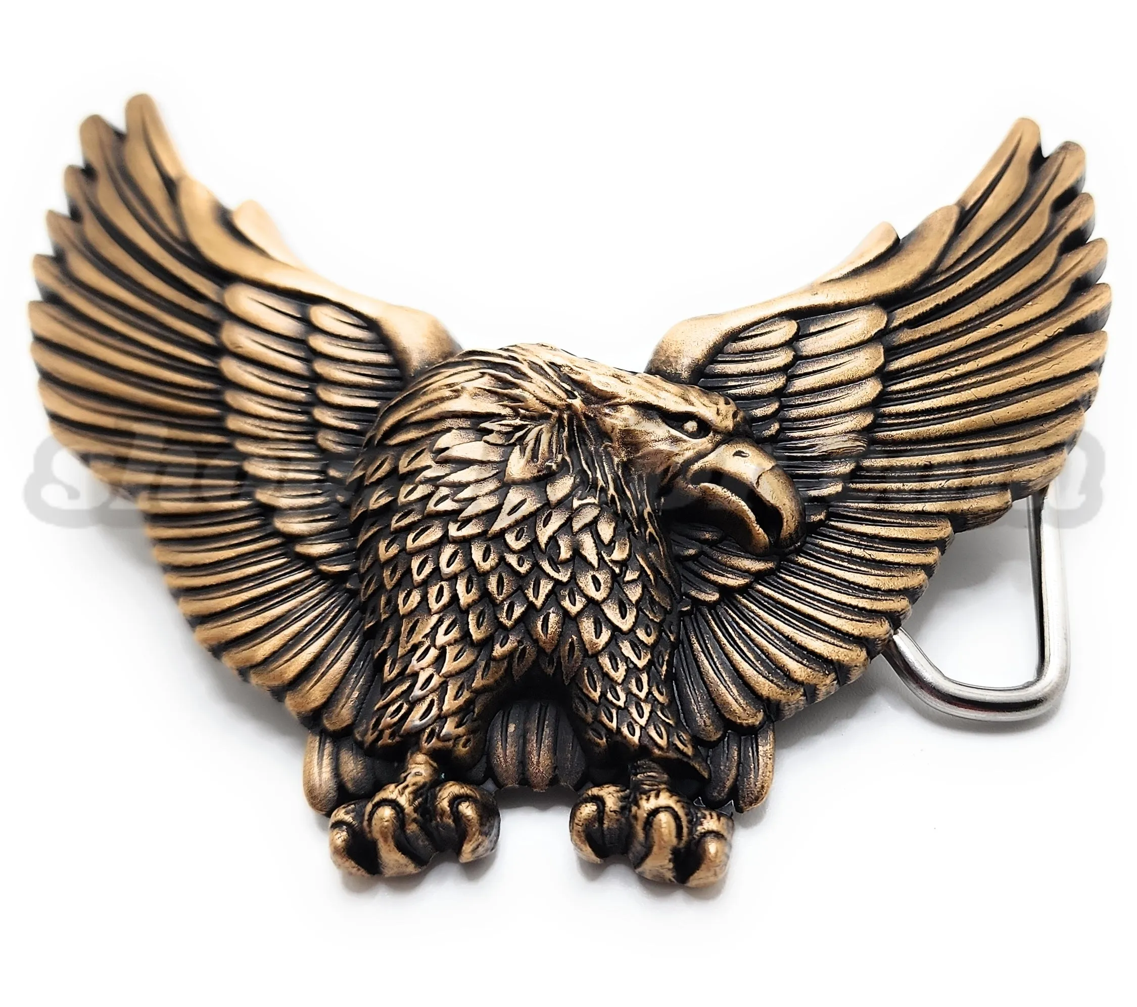 Pure Bronze Bald Eagle Belt Buckle