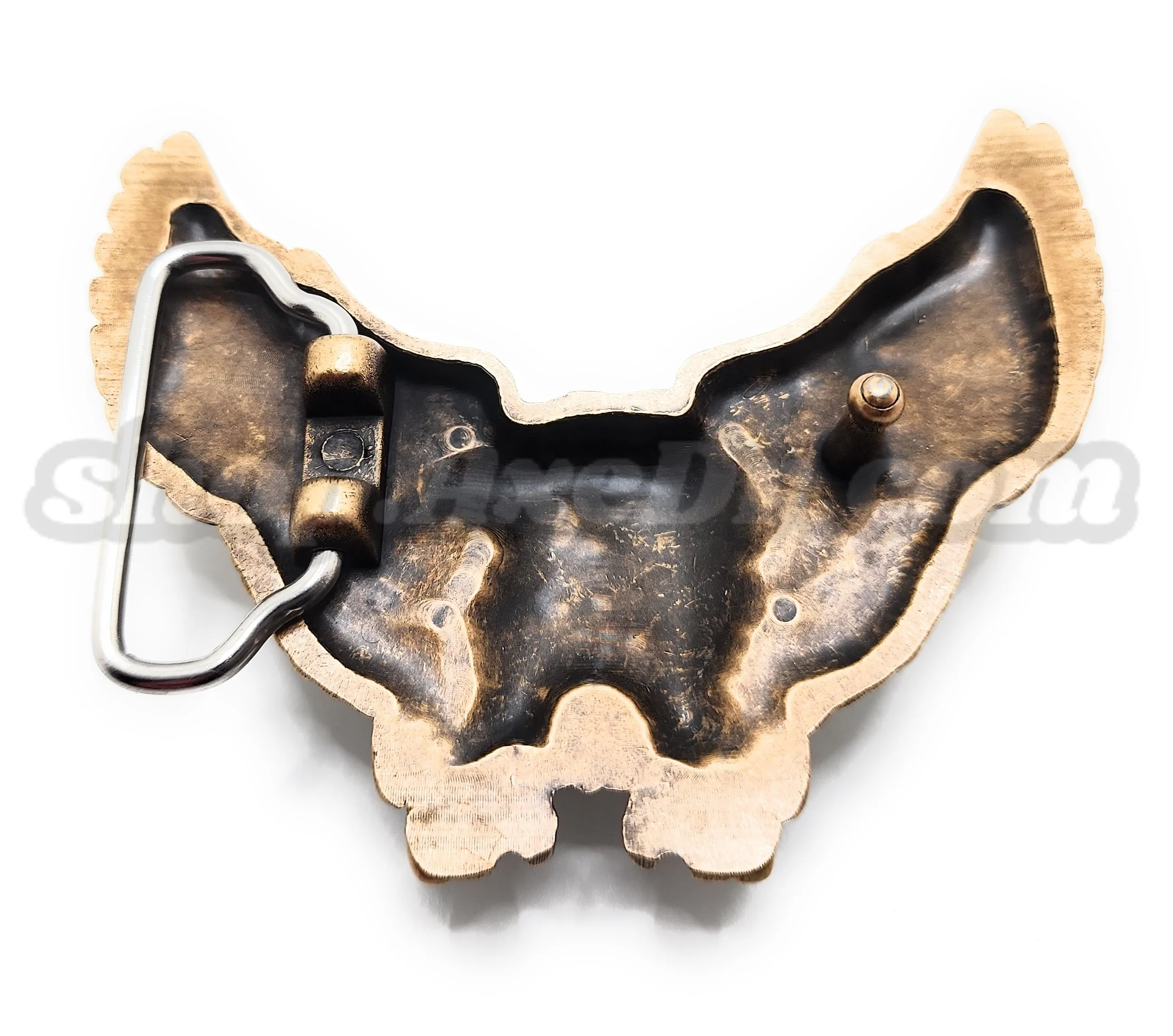 Pure Bronze Bald Eagle Belt Buckle