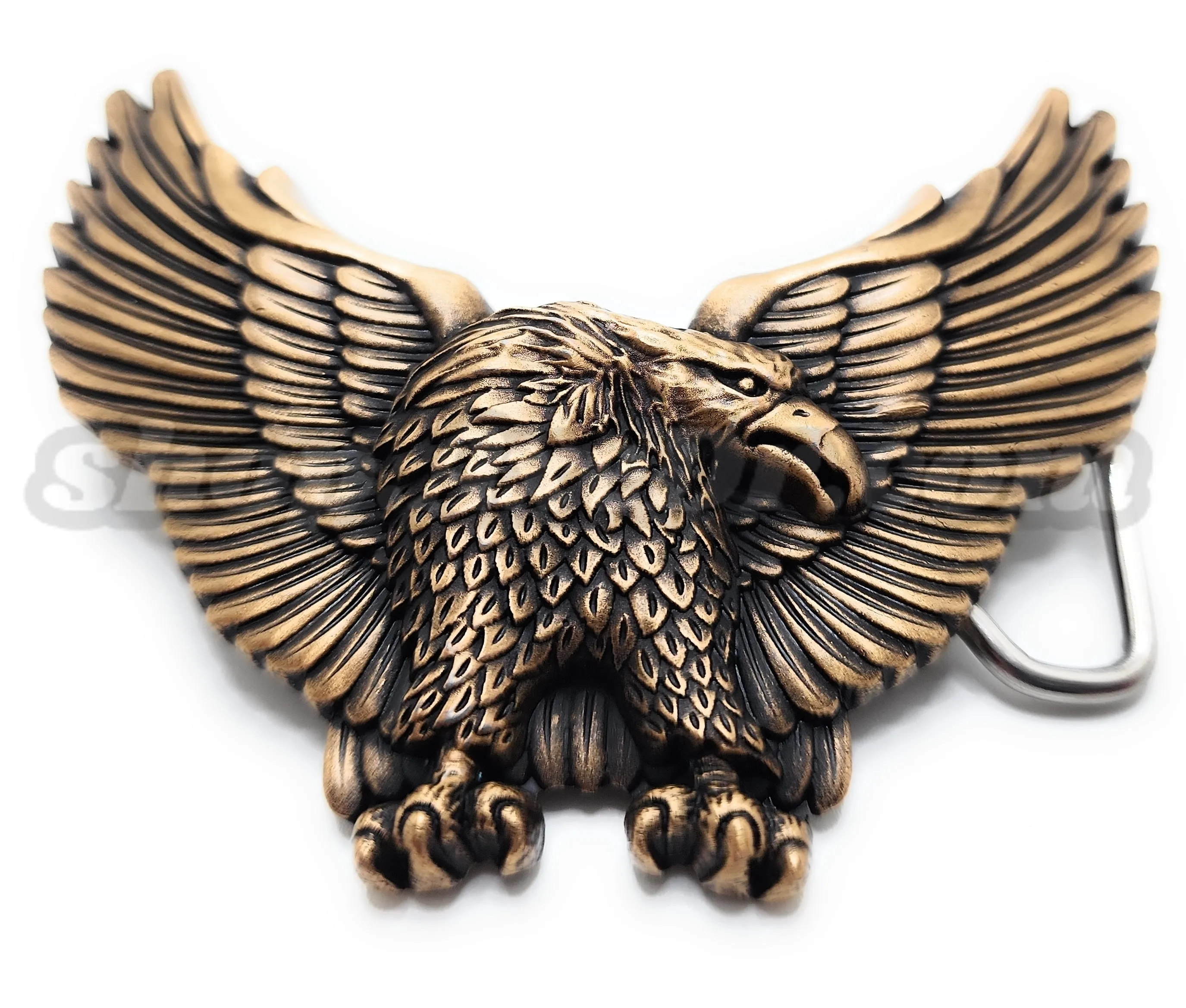 Pure Bronze Bald Eagle Belt Buckle